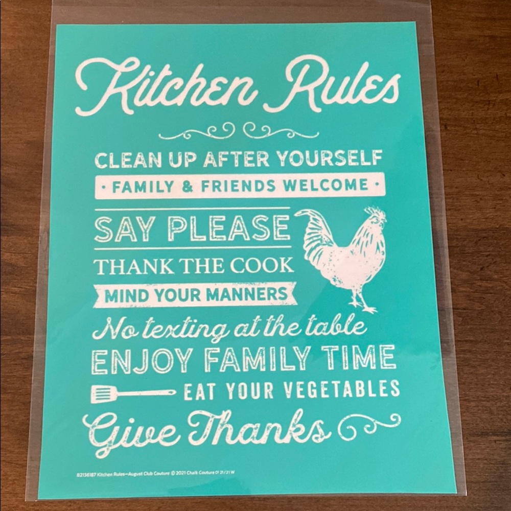 Chalk Couture Size B Transfer Kitchen Rules
